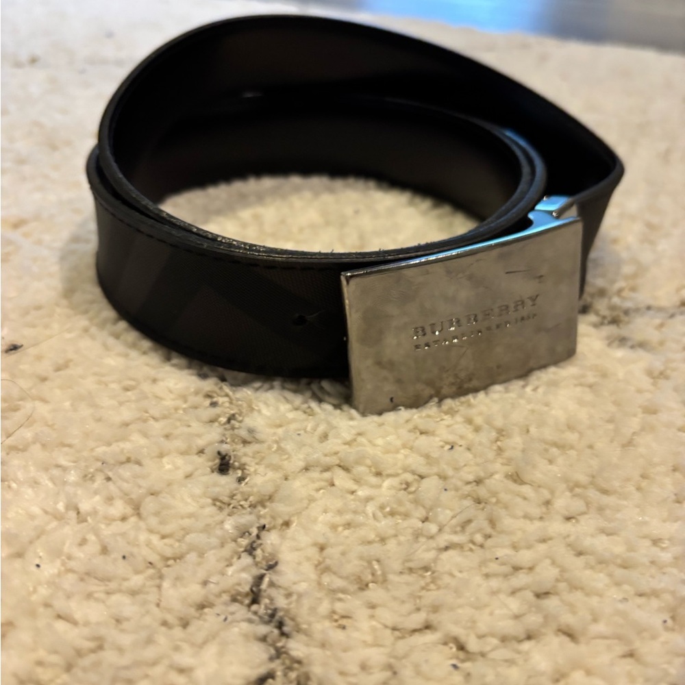 Burberry Black Leather Belt